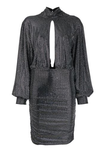 encrusted rhinestone jersey dress