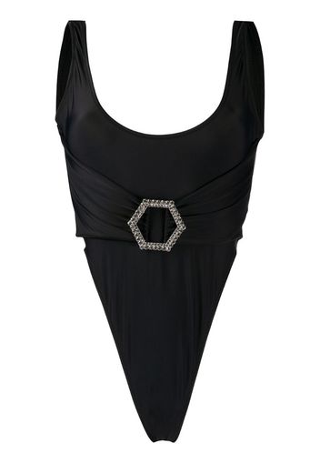 draped belt monokini