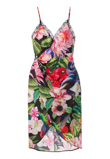 floral-print wrap dress
