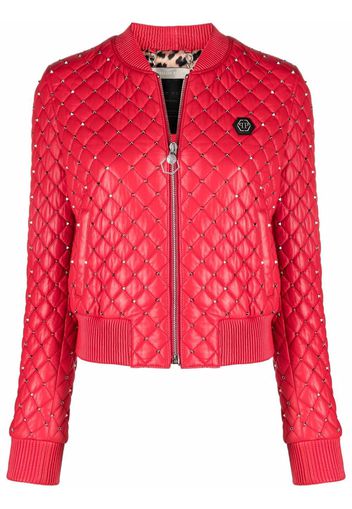 Philipp Plein stud-embellished bomber jacket - Rosso