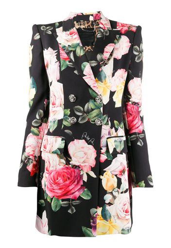 floral print double-breasted blazer