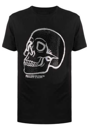Crystal outline-skull cotton T-shirt