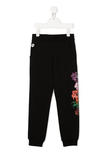 Pantaloni a fiori con strass