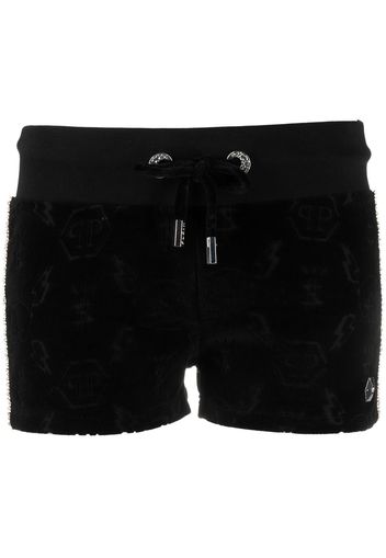 Philipp Plein Shorts con monogramma - Nero