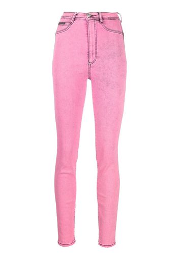 Philipp Plein Jeggings a vita alta - Rosa