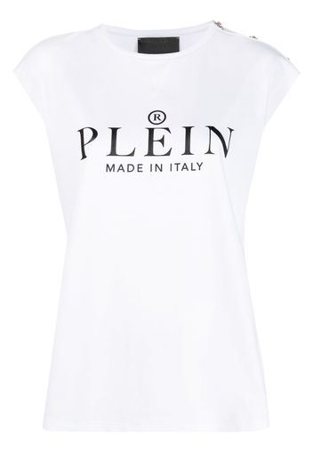 Philipp Plein T-shirt smanicato con stampa - Nero