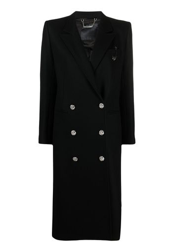 Philipp Plein long safety-pin coat - Nero