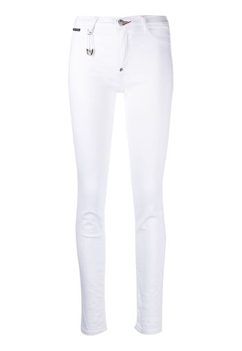 Philipp Plein Jeggings a vita alta - Bianco