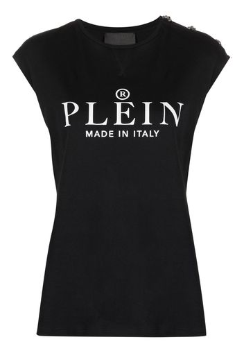 Philipp Plein T-shirt smanicato con stampa - Bianco