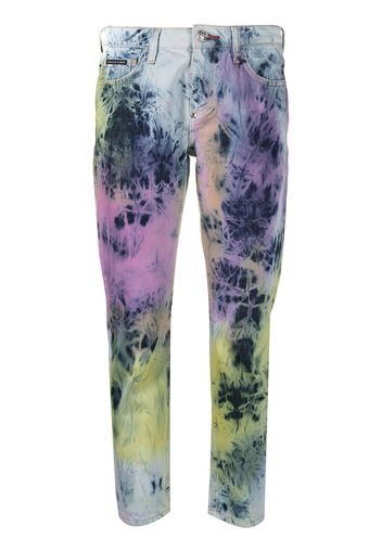 Philipp Plein Jeans Tall con fantasia tie dye - Blu