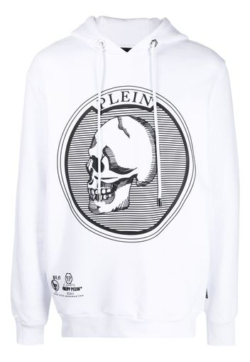 Philipp Plein Outline Skull crystal hoodie - 01 WHITE