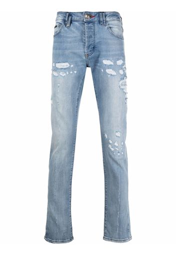 Philipp Plein Jeans dritti - Blu