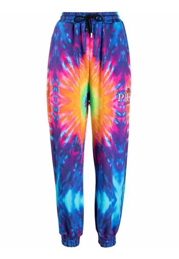 Philipp Plein Pantaloni sportivi con fantasia tie-dye - Blu