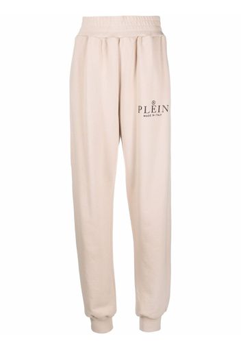 Philipp Plein Iconic Plein high-waisted cotton track pants - Toni neutri