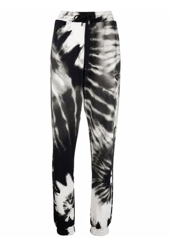 Philipp Plein Pantaloni sportivi con fantasia tie dye - Nero