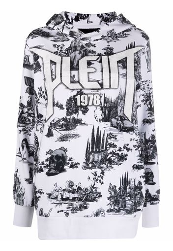 Philipp Plein Felpa con stampa En Plein Air - Bianco