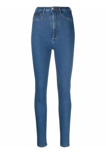 Philipp Plein high-waist jegging jeans - Blu