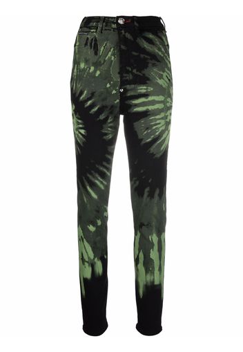 Philipp Plein Jeans skinny con fantasia tie dye - Verde