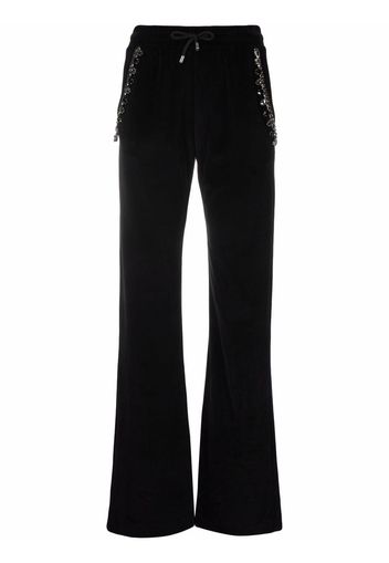 Philipp Plein Pantaloni sportivi con cristalli - Nero