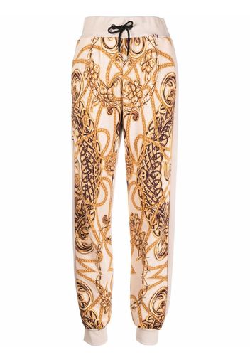 Philipp Plein baroque-jacquard fleece sweatpants - Toni neutri