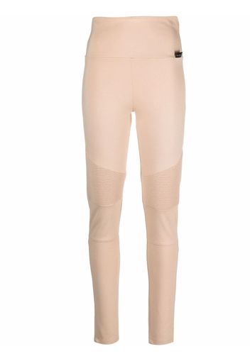 Philipp Plein ribbed-panel biker leggings - Toni neutri