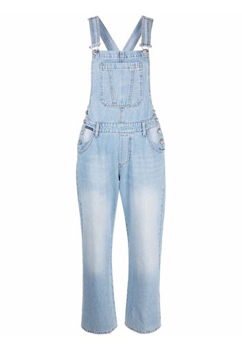 Philipp Plein Salopette con applicazione - Blu