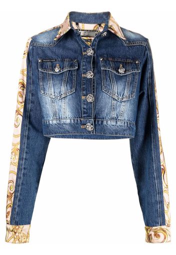 Philipp Plein Giacca denim con stampa - Blu