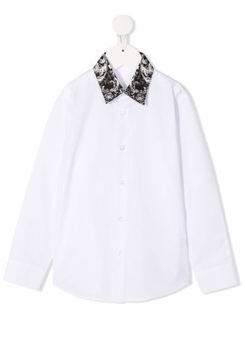 Philipp Plein Junior Camicia con colletto a contrasto - Bianco