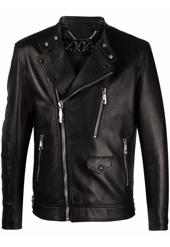 Philipp Plein Giacca biker con logo - Nero