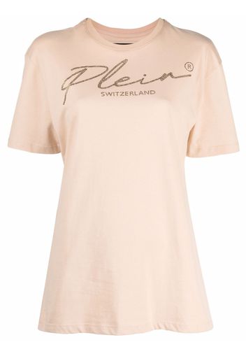 Philipp Plein signature crystal-embellished T-shirt - Toni neutri