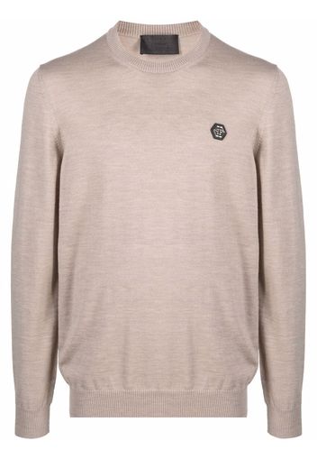 Philipp Plein Istitutional merino knit jumper - Toni neutri