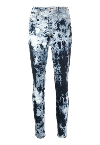 Philipp Plein bleached high-waisted skinny jeans - Blu