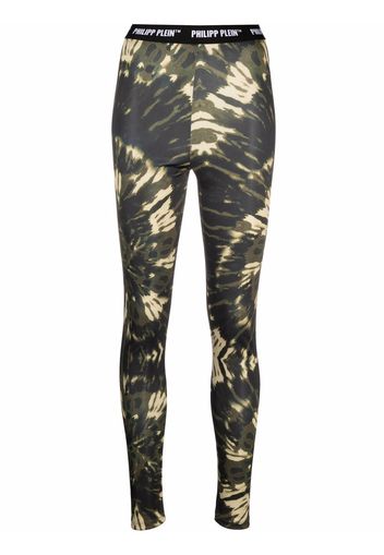 Philipp Plein Leggings con fantasia tie-dye - Verde