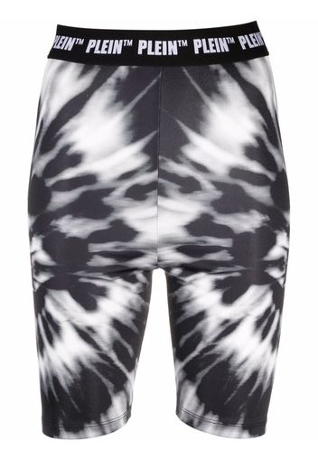 Philipp Plein Shorts da ciclismo con fantasia tie dye - Nero