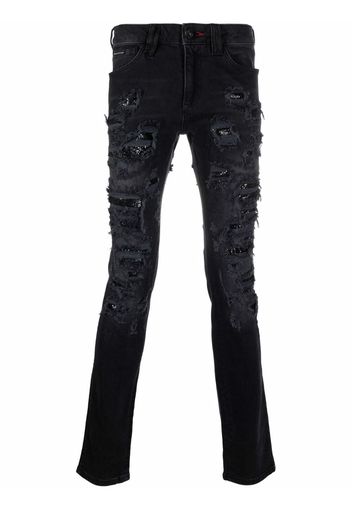 Philipp Plein Jeans con effetto vissuto - Nero