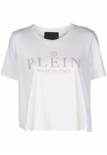 Philipp Plein Iconic Plein short-sleeve cropped T-shirt - Toni neutri