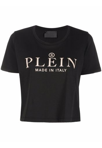 Philipp Plein Iconic Plein short-sleeve cropped T-shirt - Nero