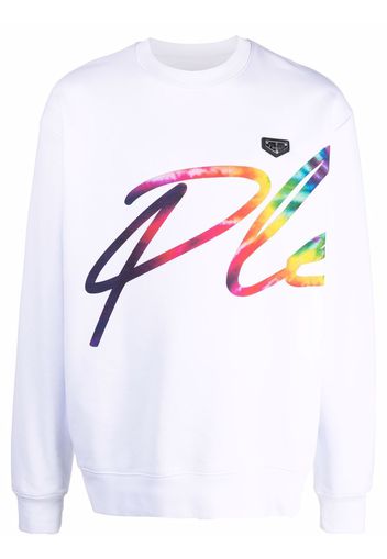 Philipp Plein logo-print cotton sweatshirt - Bianco