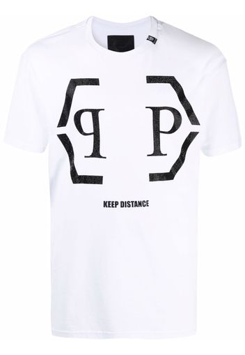 Philipp Plein T-shirt Hexagon con logo - Bianco