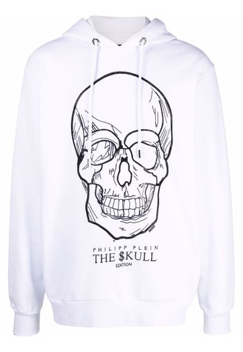 Philipp Plein crystal-skull pullover hoodie - Bianco