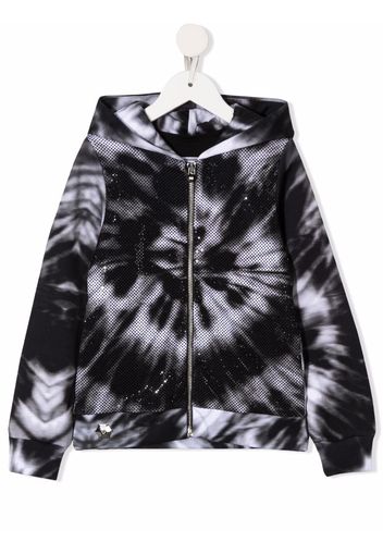 Philipp Plein Junior Felpa con fantasia tie dye - Nero