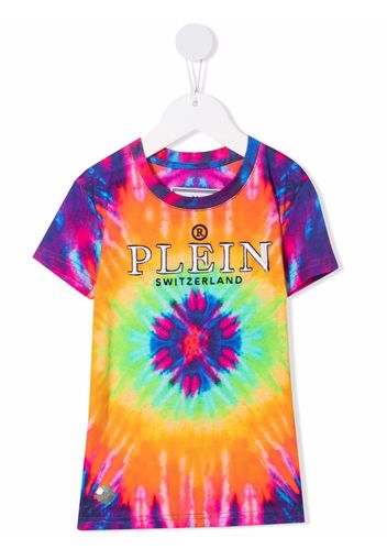 Philipp Plein Junior T-shirt con fantasia tie dye - Viola