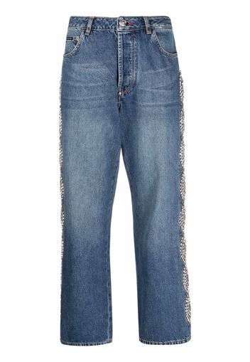 Philipp Plein Crystal Cable wide-leg jeans - Blu