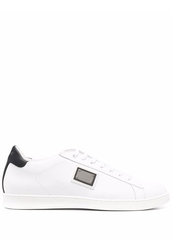 Philipp Plein leather low-top sneakers - Bianco