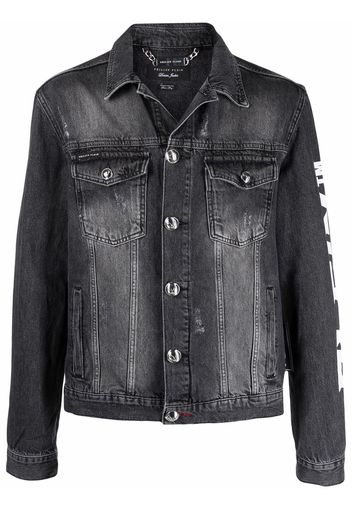 Philipp Plein logo denim jacket - Grigio