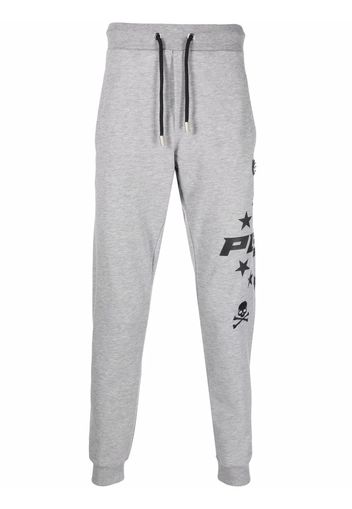 Philipp Plein logo drawstring track pants - Grigio