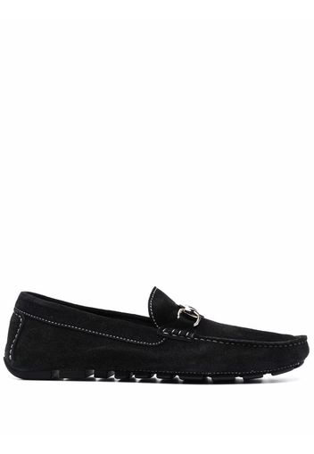 Philipp Plein suede logo plaque moccasins - Nero