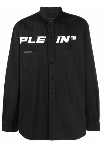 Philipp Plein logo denim shirt - Nero