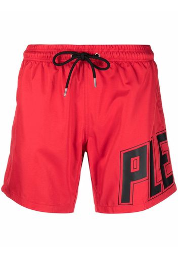 Philipp Plein logo-print swim shorts - Rosso