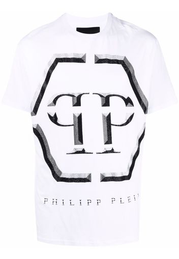 Philipp Plein embellished-logo T-shirt - Bianco